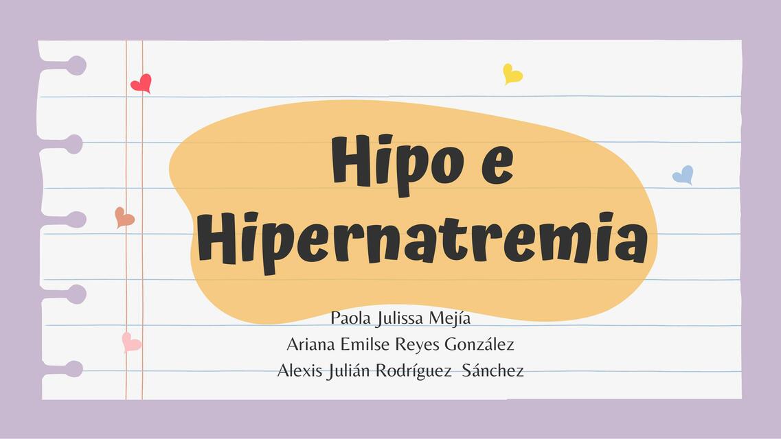 Hipo e Hipernatremia