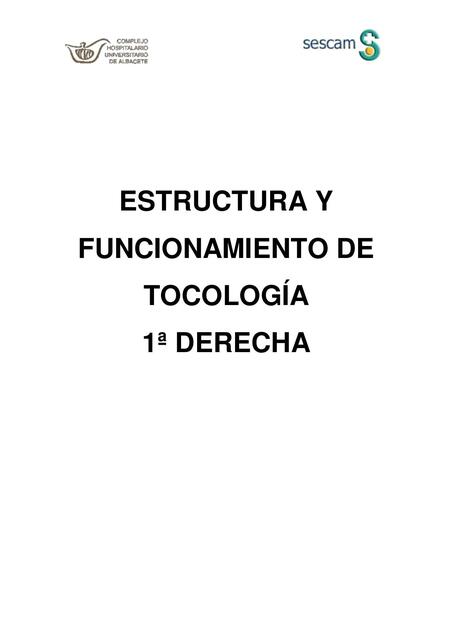 Estructura y funcionamiento de tocologia 