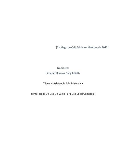 Tipos de Uso de Suelo para Uso Local Comercial 