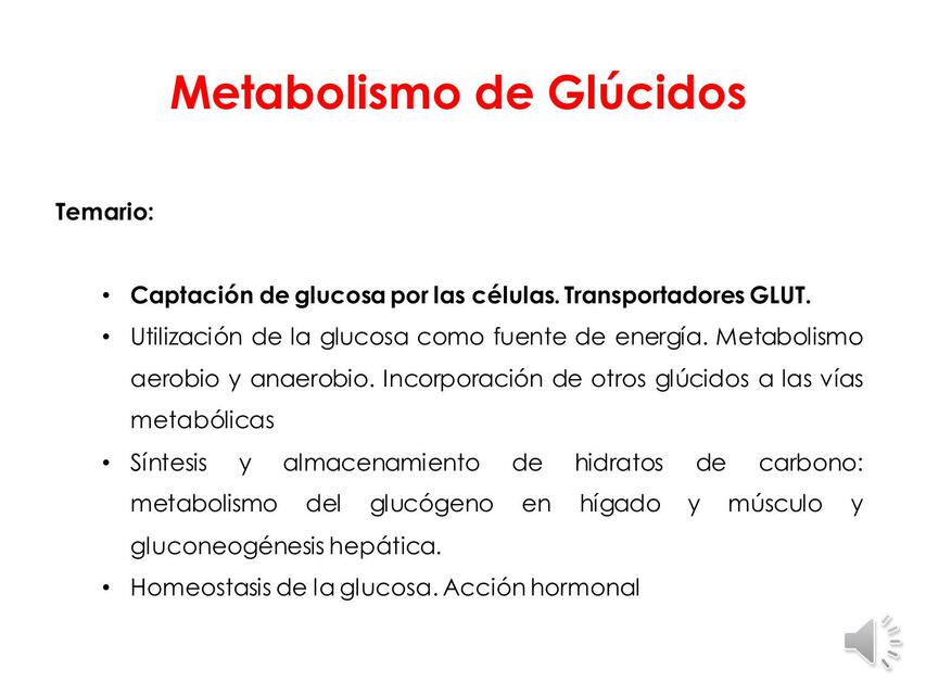 Metabolismo de glucidos I A GLUT