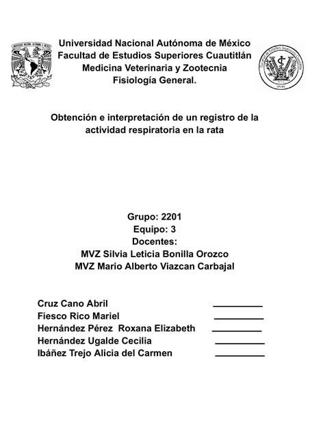 Obtención e Interpretación de un Registro de la Actividad Respiratoria en la Rata