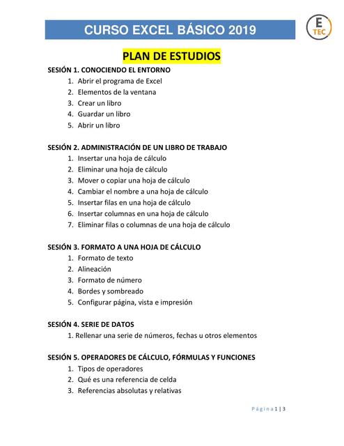 CURSO DE EXCEL BASICO