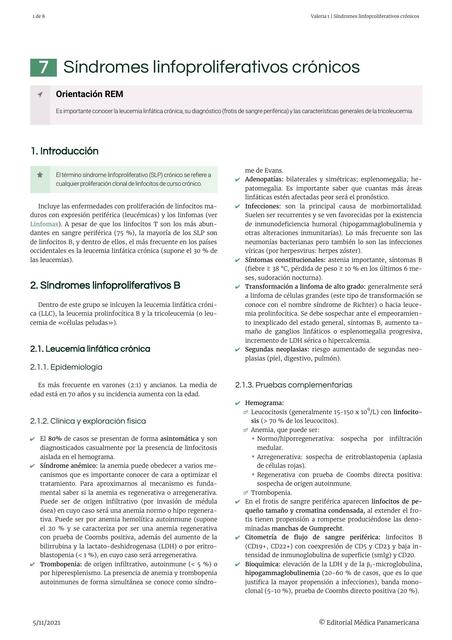 Síndromes linfoproliferativos crónicos ValeES25 uDocz