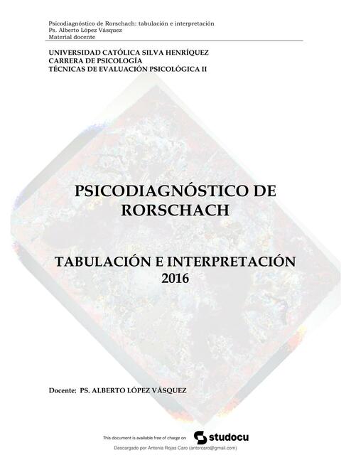 Apuntes RO UCSH tabulación rorschach