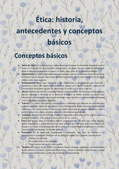 1 Etica: historia antecedentes y conceptos basicos