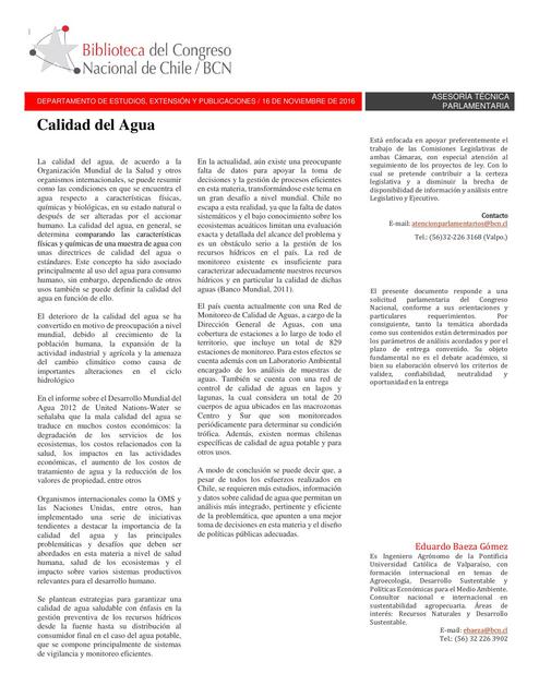 Calidad del agua Chile | Michel Antonio Robles Villalva | uDocz