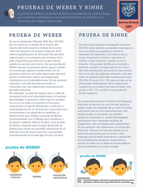 Pruebas de Weber y Rinne | IOVANNY CRUZ OJEDA | uDocz