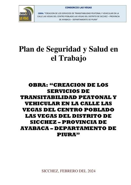 Plan de Seguridad y Salud en el Trabajo 