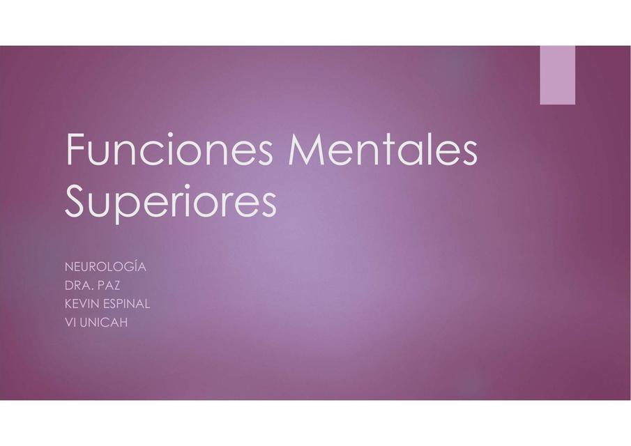 Funciones mentales superiores