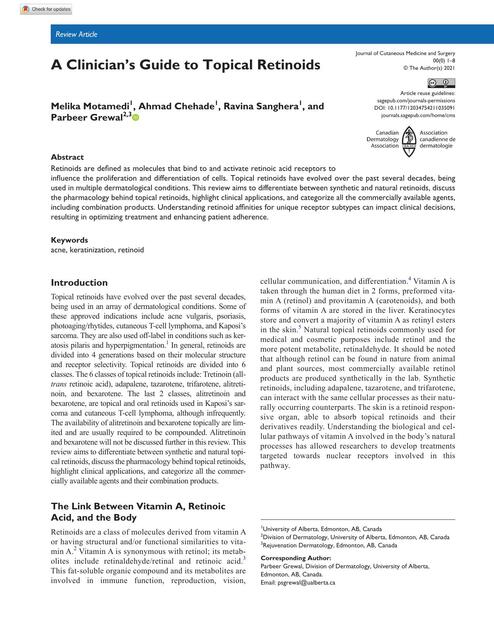 A Clinicians Guide to Topical Retinoids