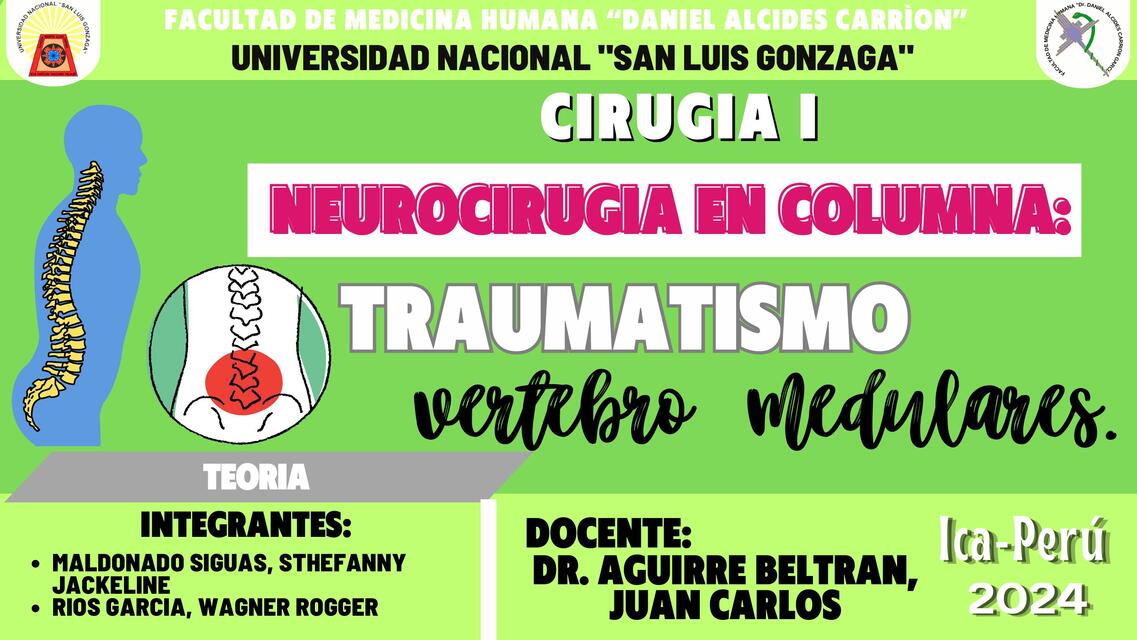 Traumatismo vertebro medulares 