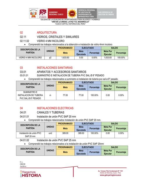 Especificaciones Técnicas 