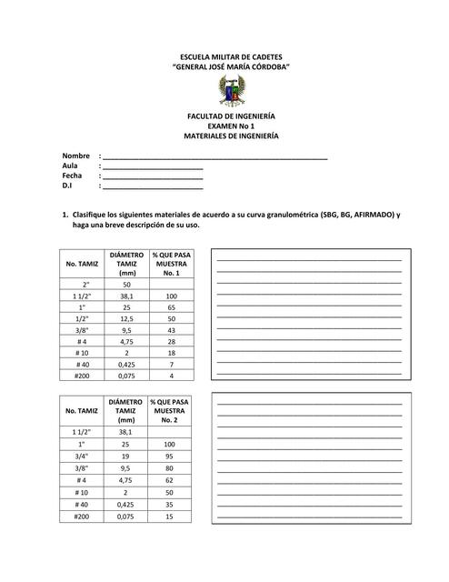 Taller calculo de material en una vía 