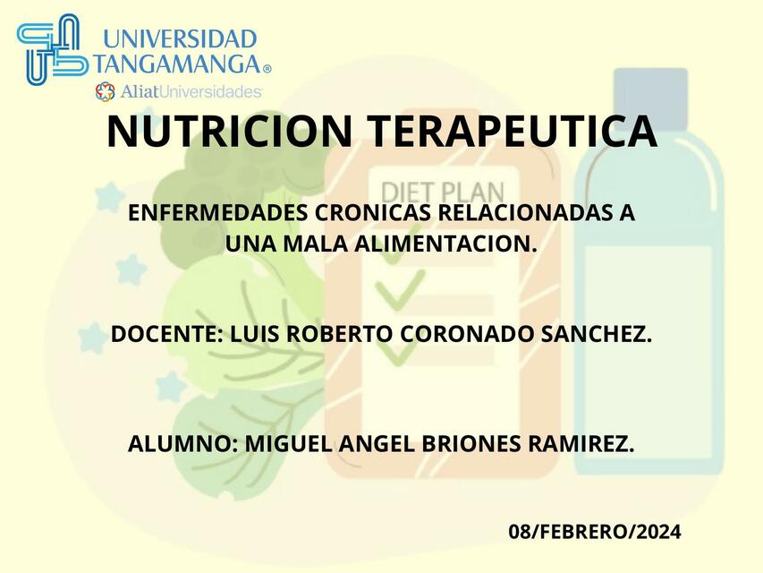 Enfermedades crónicas relacionadas a una mala alimentación