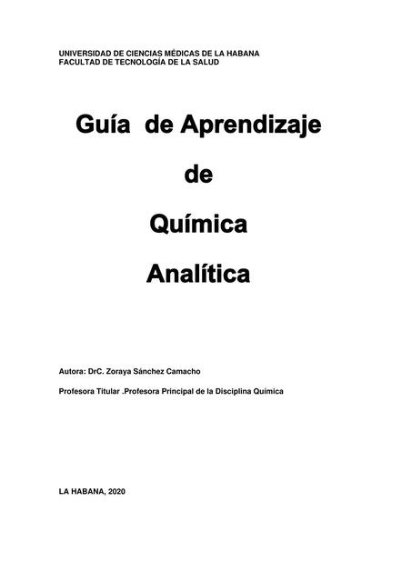 Guía del estudiante de Química analítica 