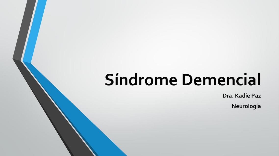 Síndrome Demencial 