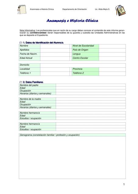 Anamnesis e Historia Clínica 