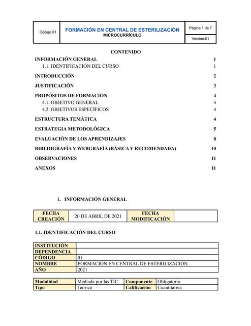 Formación en Central de Esterilización 