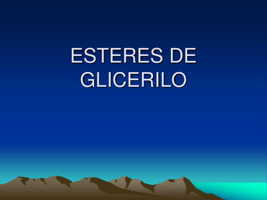 Esteres de Glicerilo 