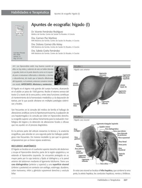 Apuntes de ecografía: hígado