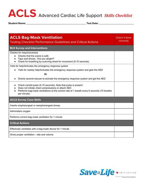 ACLS Advanced Cardiac Life Support 