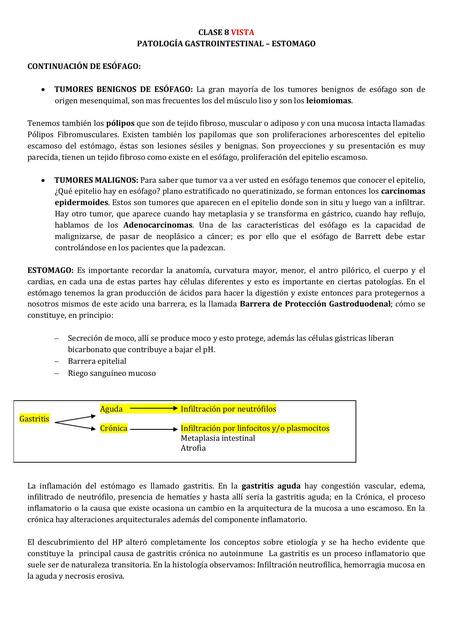 Patología Gastrointestinal- Estómago 