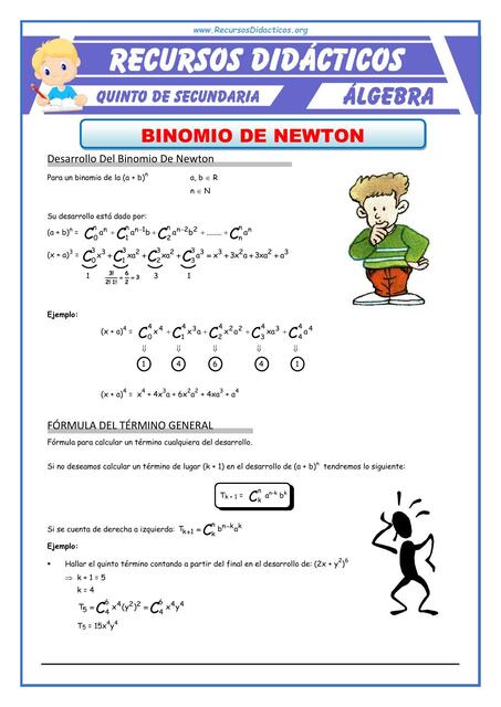 Binomio de Newton con Exponente Natural para Quinto