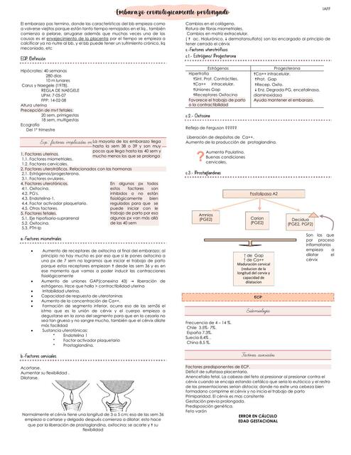 ECP Embarazo cronológicamente prolongado