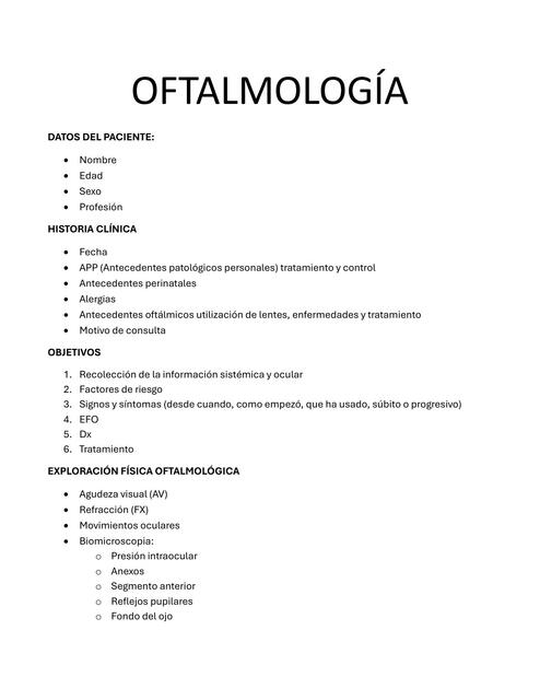 Generalidades de Oftalmología 