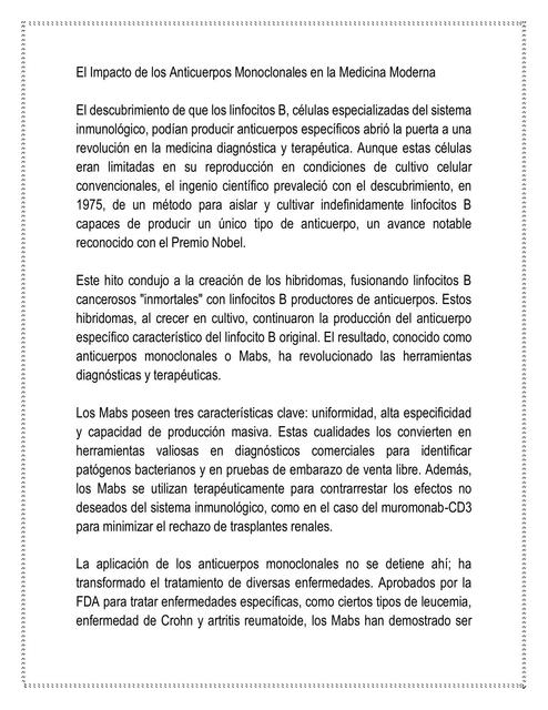 El Impacto De Los Anticuerpos Monoclonales En La Medicina Moderna El Impacto De Los Anticuerpos Monoclonales En La Medicina Moderna