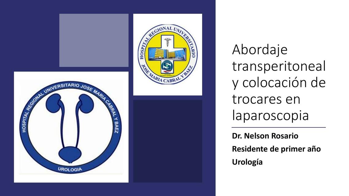 Abordaje transperitoneal y colocación de trocares