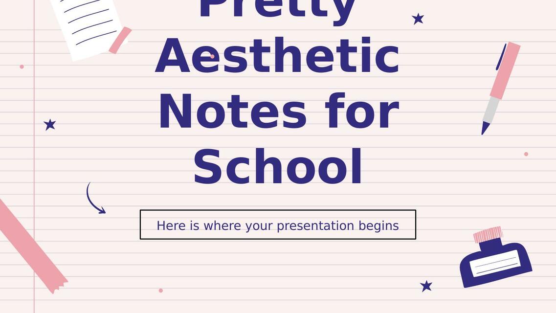 Pretty Aesthetic Notes for School by Slidesgo