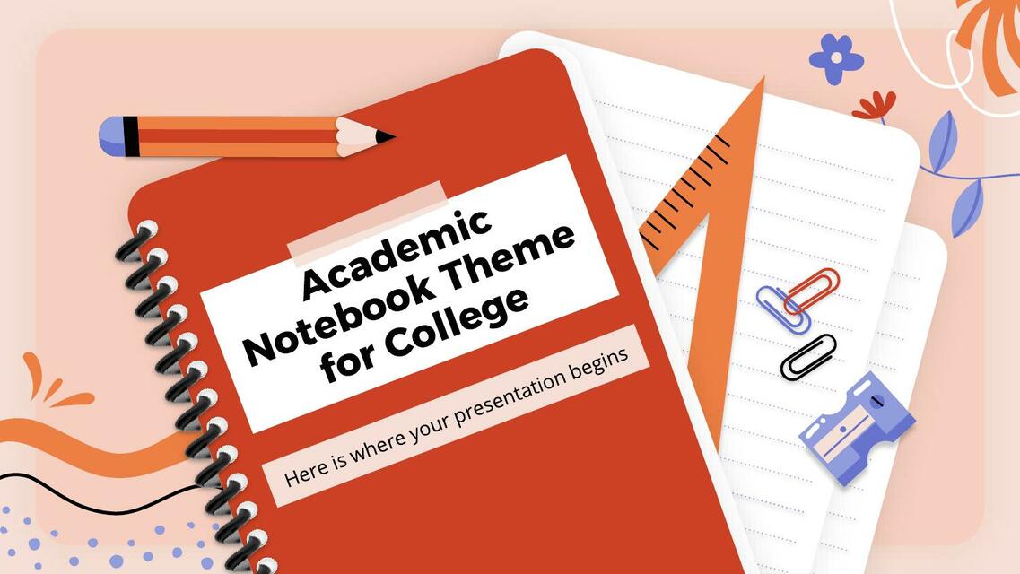 Academic Notebook Theme for College by Slidesgo