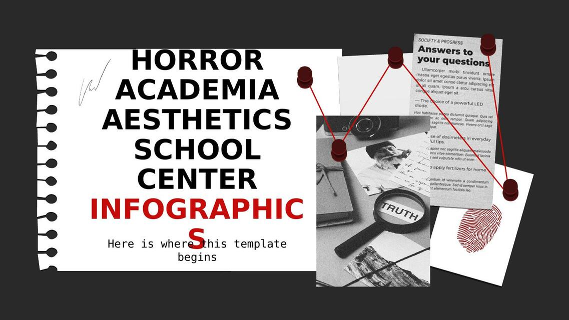 Horror Academia Aesthetics School Center Infograph