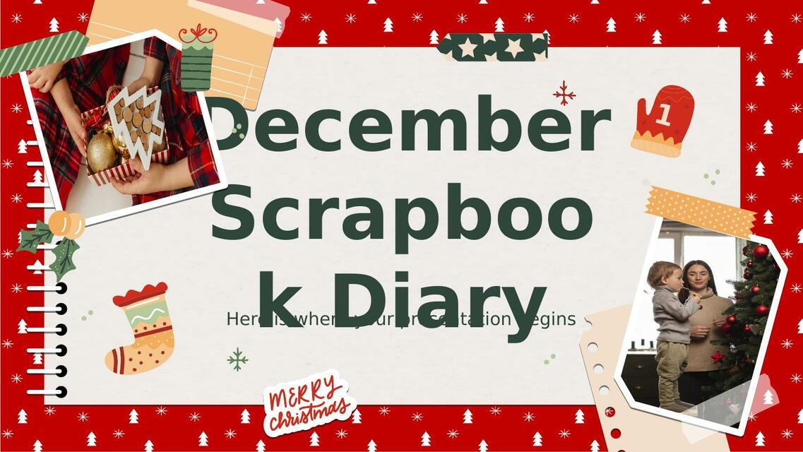 December Scrapbook Diary XL by Slidesgo