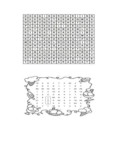 Sopa de letras para primaria