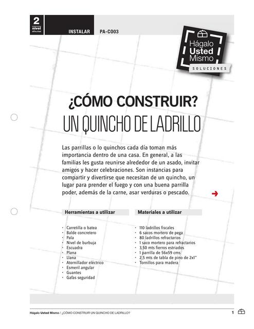 Como Construir un Quincho de Ladrillos