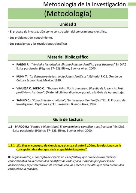 Metodología de la Investigación 