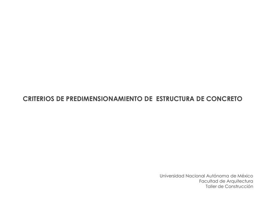 Criterios de Predimensionamiento de Estructura de Concreto