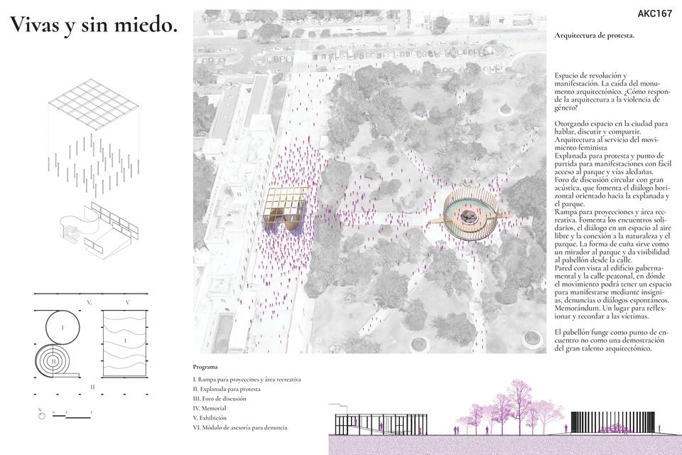 Pabellon feminista, Arquitectura de Protesta