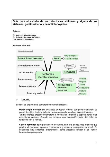 Semiología y exploración de sistema  genito urinario