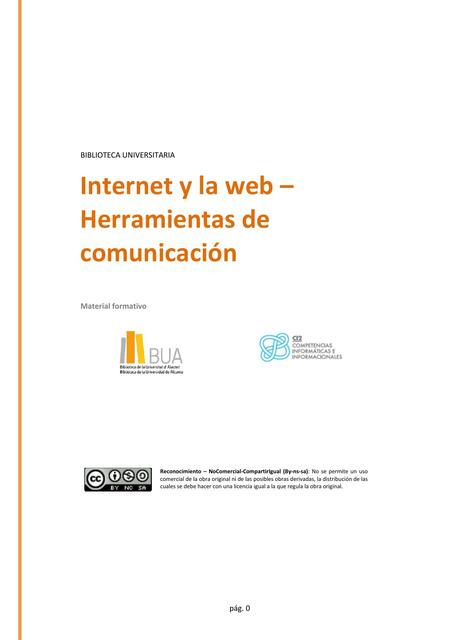 Internet y la web - herramientas de comunicación