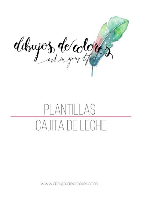 Dibujos de Colores Plantilla Caja de leche