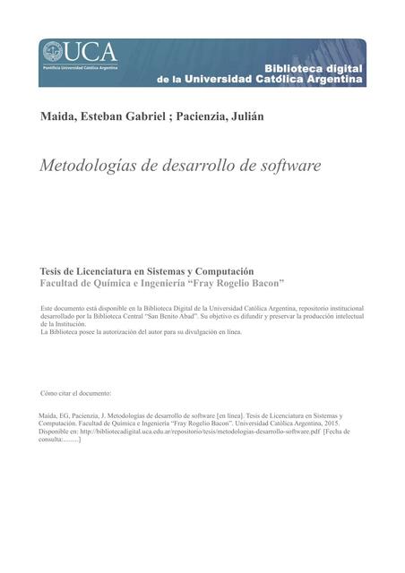 Metodologías de desarrollo de software