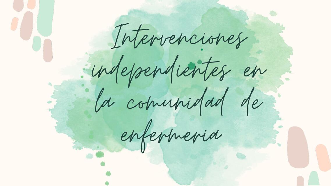 Intervenciones de enfermería