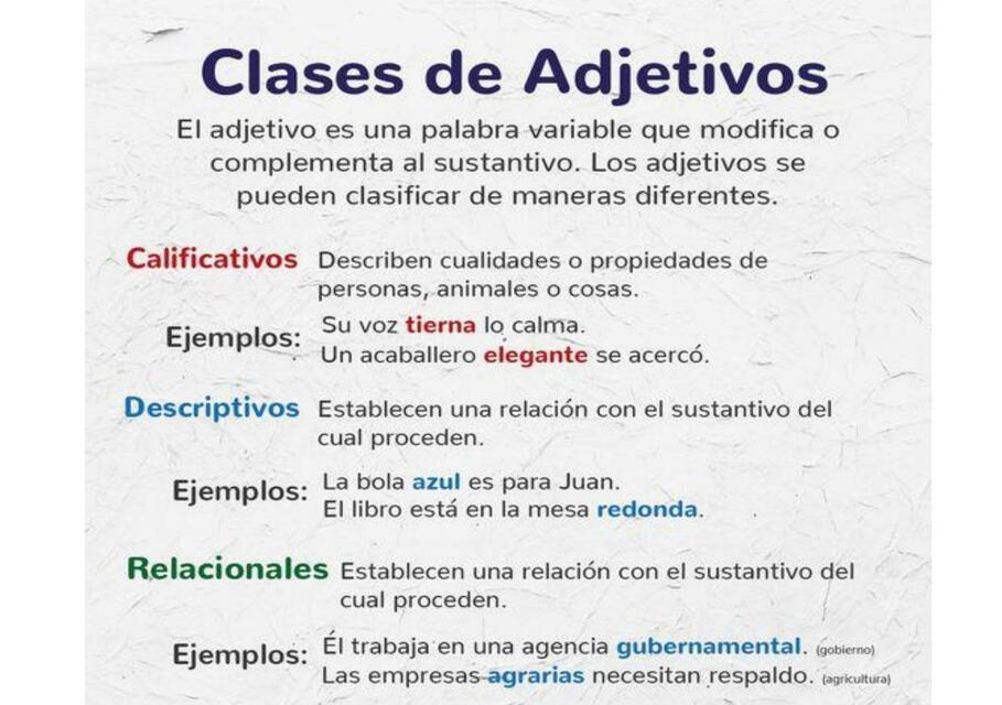 Clases de adjetivos | fraii | uDocz