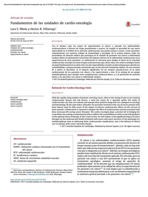 Fundamentos de las unidades de cardio-oncología