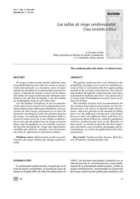 Tablas de estratificacion del riesgo