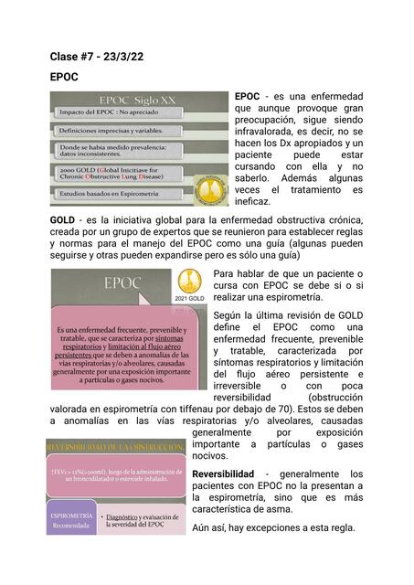 EPOC - Enfermedad Pulmonar Obstructiva Crónica