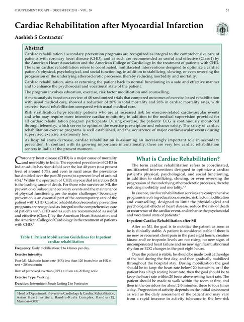 32 Cardiac Rehabilitation after Myocardial Infarction